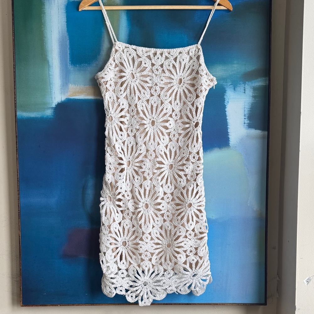 Steve Madden Floral Daisy Crochet Dress